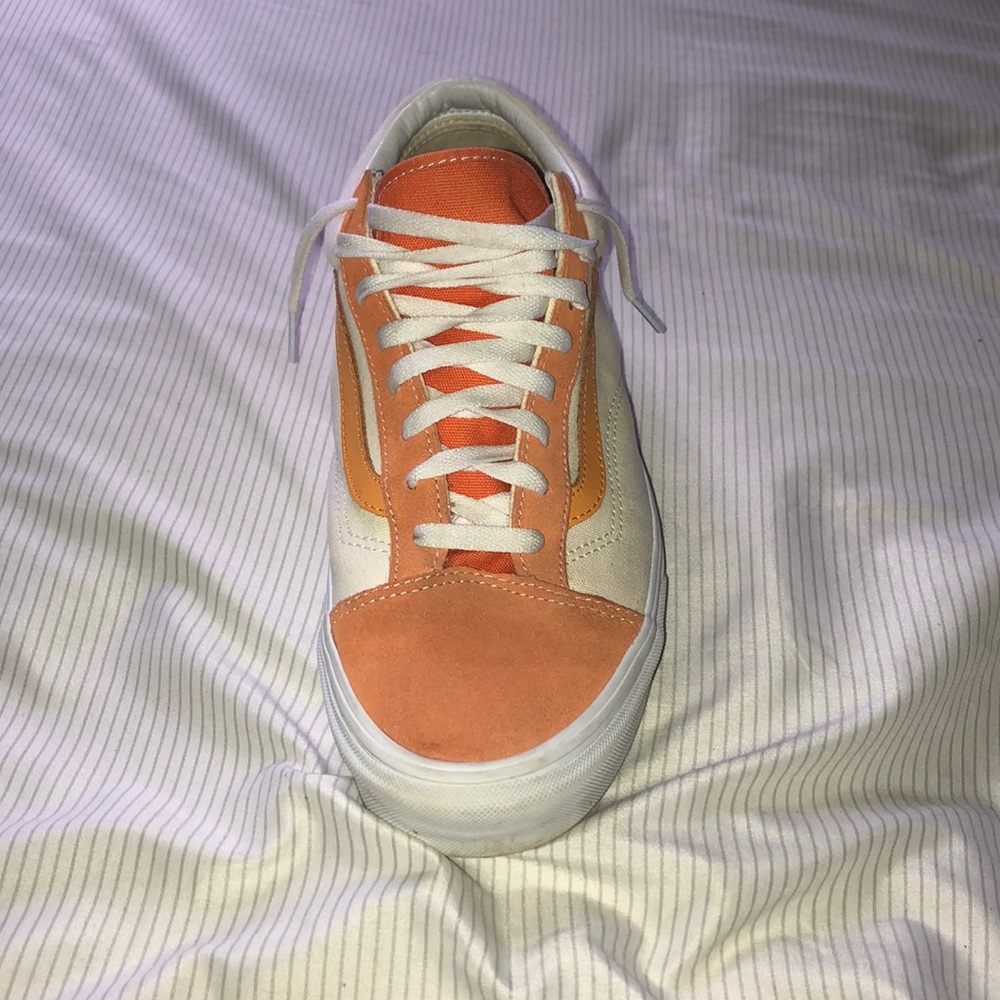 Old skool vans (ORANGE AND WHITE)